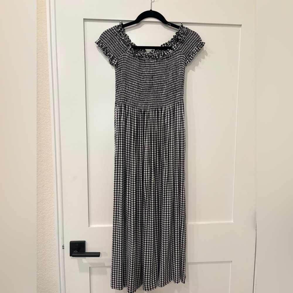 Bardot Black and White Gingham Midi Dress